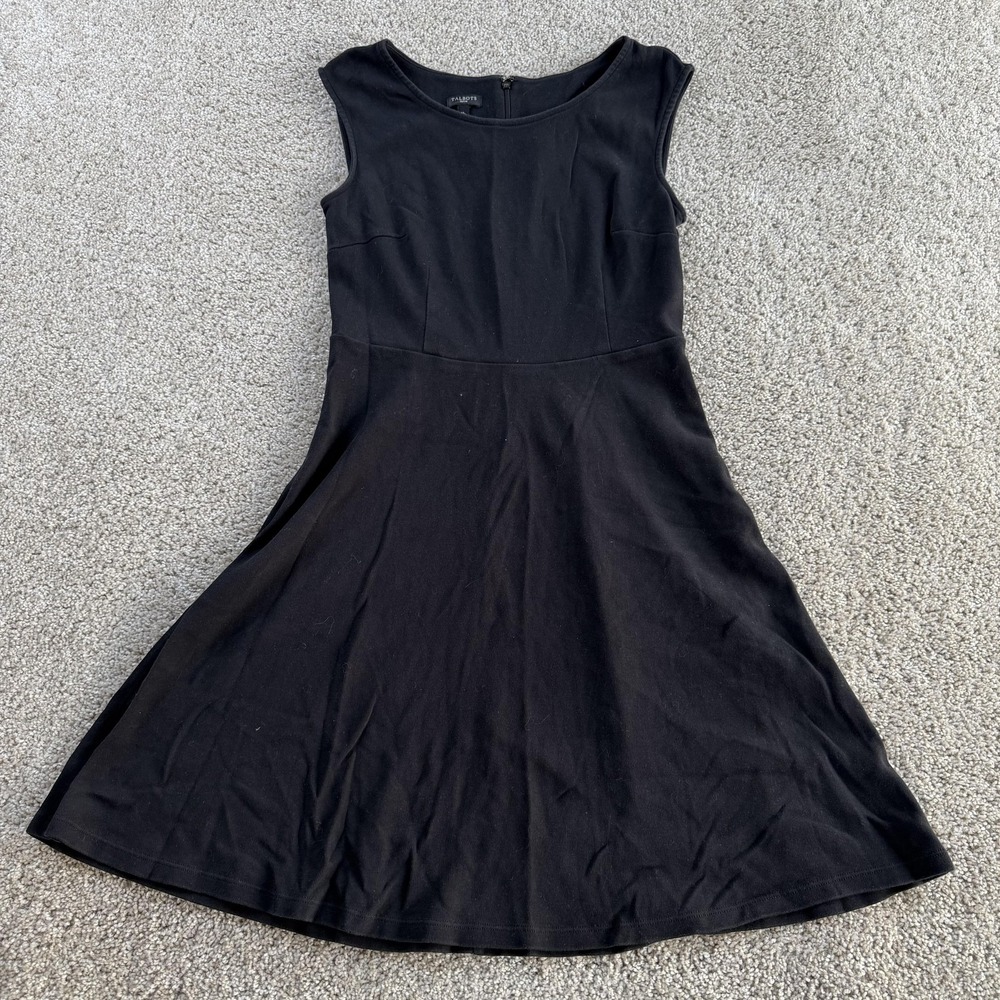 Talbots Petite Dress Womens MP Black Sleeveless Scoop Neck Fit & Flare Knit